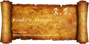 Kovár Vivien névjegykártya